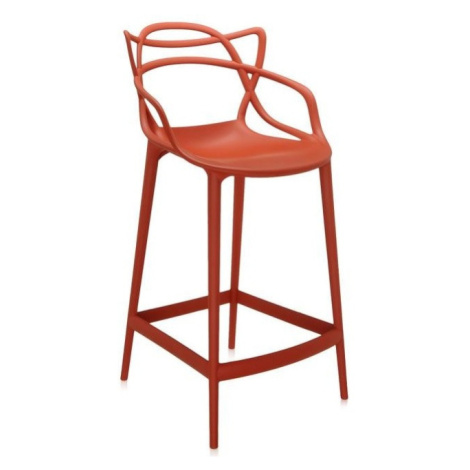 Kartell - Nízka barová stolička Masters, oranžová