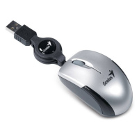 Myš GENIUS MicroTraveler V2/ drôtová/ 1200 dpi/ USB/ strieborná