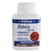 MEDPHARMA Železo 20 mg + Vitamín C 107 tabliet