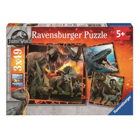 Ravensburger Puzzle Premium Jurský svet Zánik ríše 3 x 49 dielikov