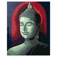 Diamantové maľovanie - BUDDHA NA ČERVENOM POZADÍ Rámovanie: vypnuté plátno na rám, Rozmer: 40x50