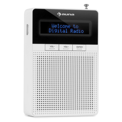 Auna DigiPlug DAB, rádio do zásuvky, DAB+, FM/PLL, BT, LCD displej, biele
