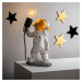 Stolná lampa Astronaut-1, biela, polyester, výška 32 cm