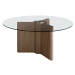 Estila Moderný okrúhly jedálenský stôl Vita Naturale z dreva a skla 180cm