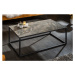 Estila Industriálny konferenčný stolík Collabor s keramickou doskou s mramorovým efektom 100cm