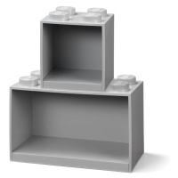LEGO® Brick závesné police, set 2 ks šedá