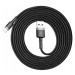 Nabíjací a dátový kábel USB, Lightning, 200 cm, 1500 mA, proti otrasom, vzor šnúrky, Baseus Cafu