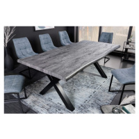 Estila Industriálny jedálenský stôl Garret z dreva v prevedení divoký dub sivej farby a s čierny