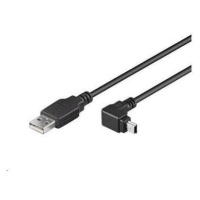 Kábel USB PREMIUMCORD 2.0 Konektor A-Mini B (5pin), uhlový 1,8 m