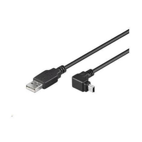 Kábel USB PREMIUMCORD 2.0 Konektor A-Mini B (5pin), uhlový 1,8 m