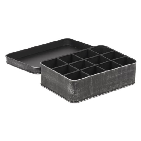 Čierna kovová krabica na čaj LABEL51