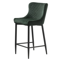 Furniria Dizajnová barová stolička Hallie zelený zamat