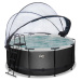 Bazén s krytom a pieskovou filtráciou Black Leather pool Exit Toys kruhový oceľová konštrukcia 3