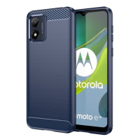 Motorola Moto E13, silikónové puzdro, stredne odolné proti nárazu, brúsené, karbónový vzor, tmav