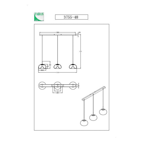 LED závesné svietidlo Brena, koňaková farba, 3 svetlá, stmievateľné, CCT Fabas Luce