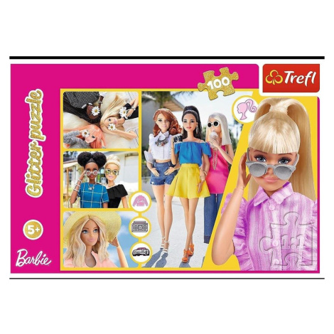 TREFL Puzzle Glitter Trblietavá Barbie/Mattel 100 ks
