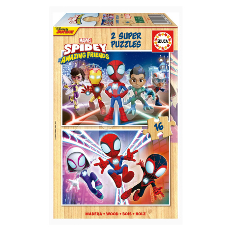 Drevené puzzle Spidey & his Amazing Friends Educa 2x16 dielov