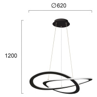 Závesné LED svietidlo Charlie, Ø 62 cm, čierne