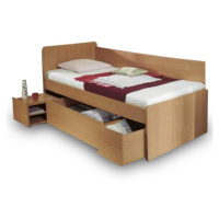 KONDELA Oto 90 jednolôžková posteľ s úložným priestorom buk