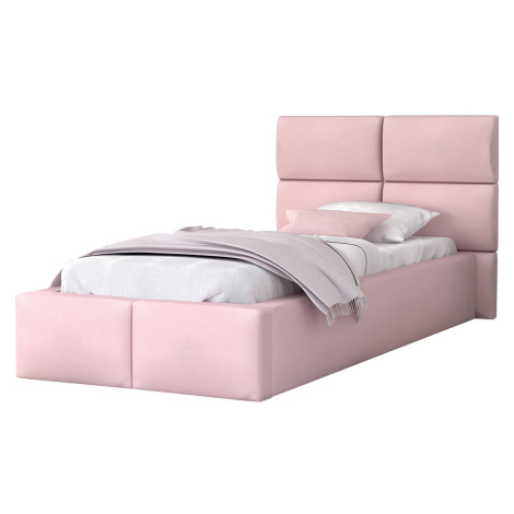 GM Čalúnená posteľ 90x200 s úložným priestorom Dony - ružová