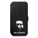 Kryt Karl Lagerfeld KLFLBKP12SIKMSBK iPhone 12 mini 5,4" black book Saffiano Ikonik Metal (KLFLB