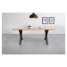 Sconto Jedálenský stôl AMAYA X dub/kov, šírka 200 cm, rovná hrana