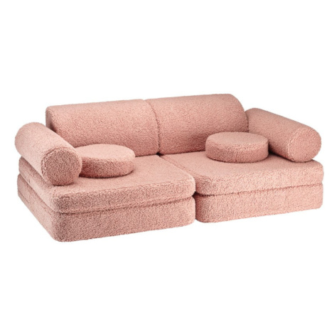 Ružová detská pohovka z textílie buklé 132 cm Settee – Wigiwama