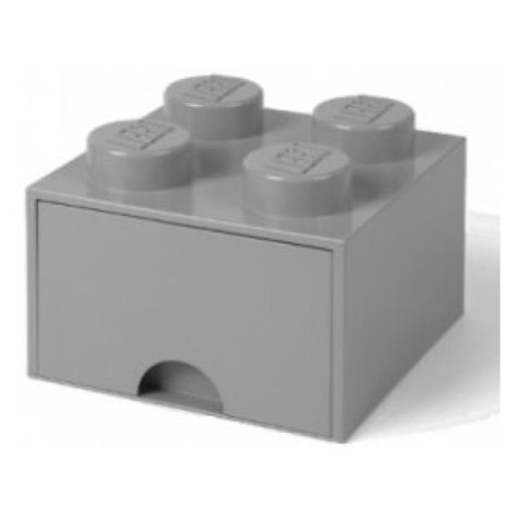 LEGO® úložný box 4 - so zásuvkou šedá  250 x 250 x 180 mm