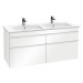 Kúpeľňová skrinka pod umývadlo Villeroy & Boch Venticello 125,3x50,2x59 cm biela mat A93002MS