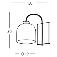 KOLARZ Chalet nástenné svietidlo, šírka 19 cm, biela/hnedá, sklo/drevo