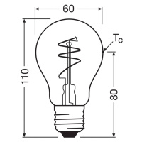 OSRAM LED Vintage E27 4,6W 2.200K špirálové vlákno číre tmavé