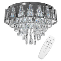 Toolight - Krištáľová stropná lampa LED APP776-1C, chrómová, OSW-05027