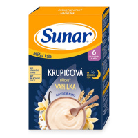 SUNAR Mliečna krupicová kaša vanilka na dobrú noc 6m+ 210 g