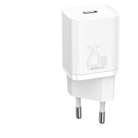 Baseus Super Si rýchlonabíjačka 1C 25W EU + kábel Type-C/Type-C 3A 1m biela