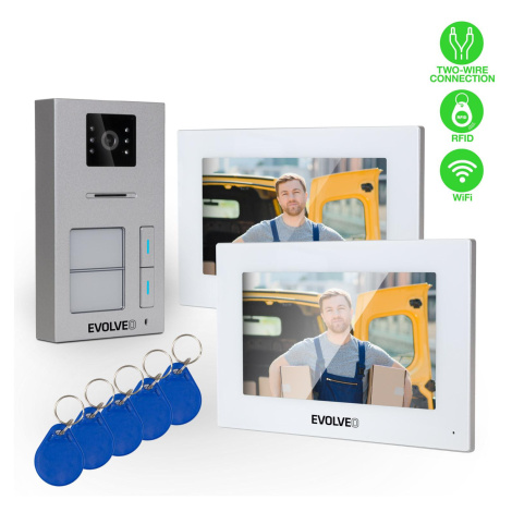 EVOLVEO DoorPhone AP2-2 drôtový videotelefón pre dva byty s aplikáciou, biely