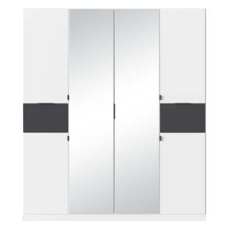 Sconto Šatníková skriňa TICAO II alpská biela/metalická sivá, šírka 181 cm Houseland