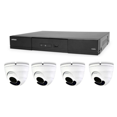 Kamerový set 1x AVTECH NVR AVH2109AX a 4x 5MPX IP Dome kamera AVTECH DGM5406ASE + 4x Kábel UTP 1