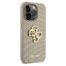 Guess Perforated 4G Glitter Metal Logo Kryt pre iPhone 15 Pro Max, Zlatý