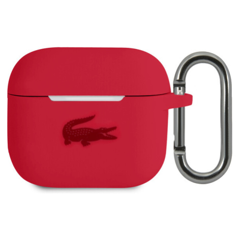 Lacoste Liquid Silicone Glossy Printing Logo Puzdro pre Airpods 3 Red