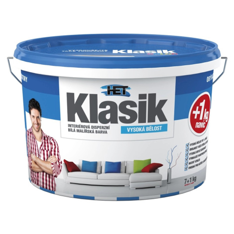 HET Klasik Interiérová disperzná biela maliarska farba 7 + 1 kg