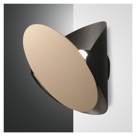 Nástenné LED svietidlo Shield, čierno-zlaté Fabas Luce