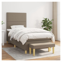 vidaXL Posteľný rám boxspring s matracom sivohnedý 90x190 cm látka