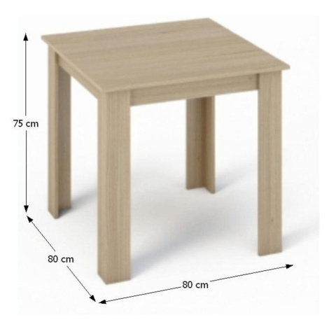 Jedálenský stôl, dub sonoma, 80x80 cm, KRAZ Tempo Kondela