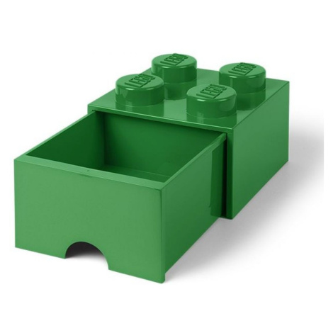 LEGO® úložný box 4 so šuplíkom Tmavozelená