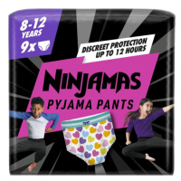 PAMPERS Nohavičky plienkové Ninjamas Pyjama Pants Srdiečka, 9 ks, 8 rokov, 27kg-43kg