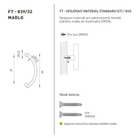 FT - MADLO kód 839 O 32 mm SP ks NEM - nerez matná (F60) 350 mm O 32 mm