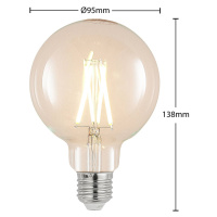 LED žiarovka E27 8W 2700K G95 globe filament číra