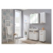 Biela závesná kúpeľňová skrinka so zrkadlom 65x70 cm Set 931 - Pelipal
