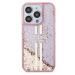 Guess PC/TPU Liquid Glitter Gold Stripe Zadný Kryt pre iPhone 15 Pro Pink