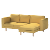 Dekoria Poťah na sedačku Norsborg s ležadlom - 3 os., matná žltá, 231 x 88/157 x 85 cm, Cotton P